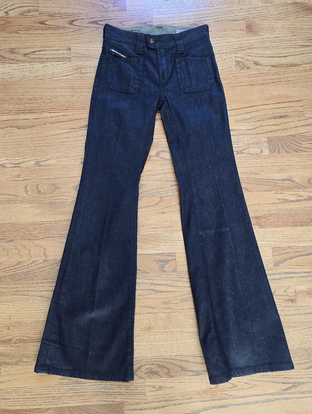 NWOT Diesel Wimen's Fluzi Dark Indigo Wide Leg Jeans Size 24
